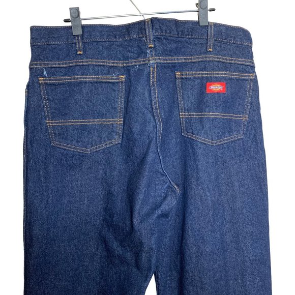 Dickies Work Pants Blue Jeans Bootcut Dark Wash Denim Heavyweight Men's Size 38 - Picture 6 of 8